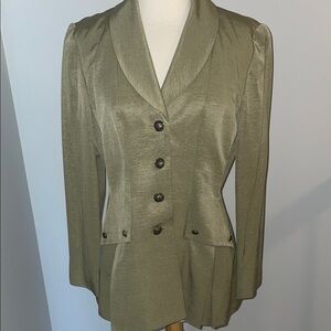 Vintage Elegant Olive Women's Blazer